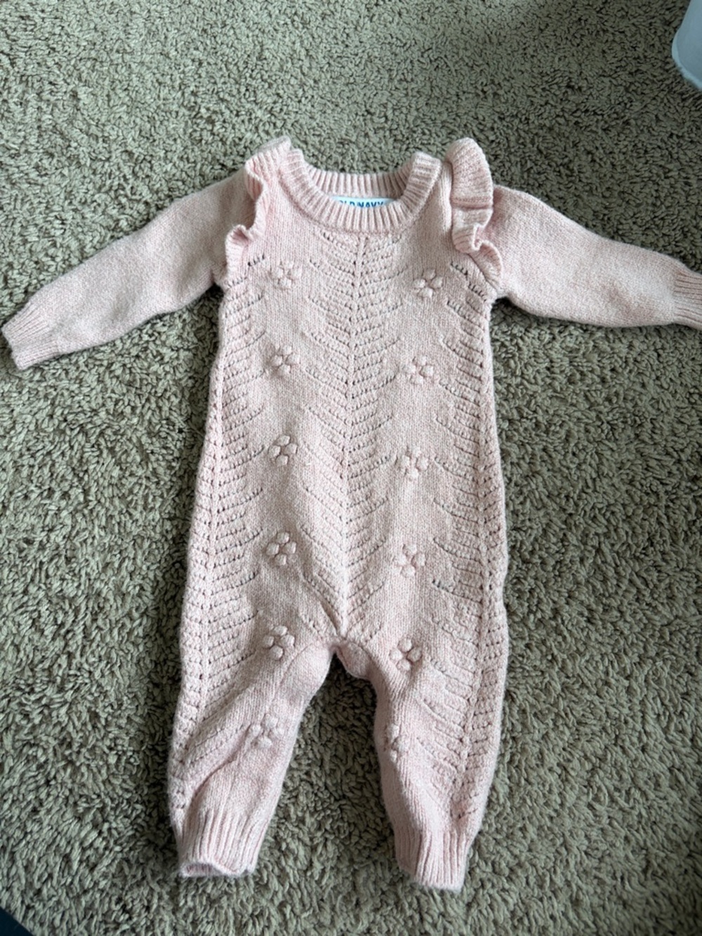 Classic Knit Pink Baby One-Piece Romper-Old Navy